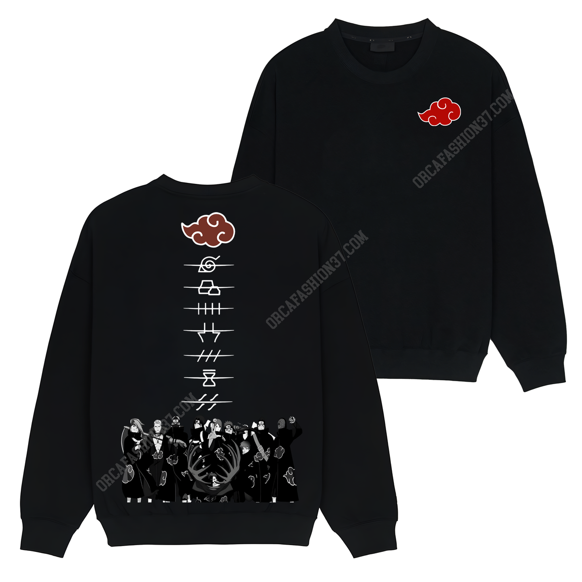 Akatsuki Full Logo Village T-Shirt Sweatshirt Hoodie - Naruto Shippuden #26